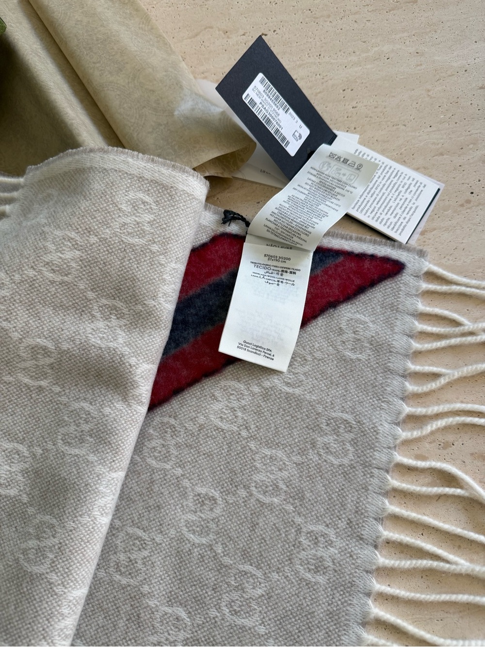 NWT Gucci GG Jacquard  Wool Scarf/Shawl - Picture 11 of 15